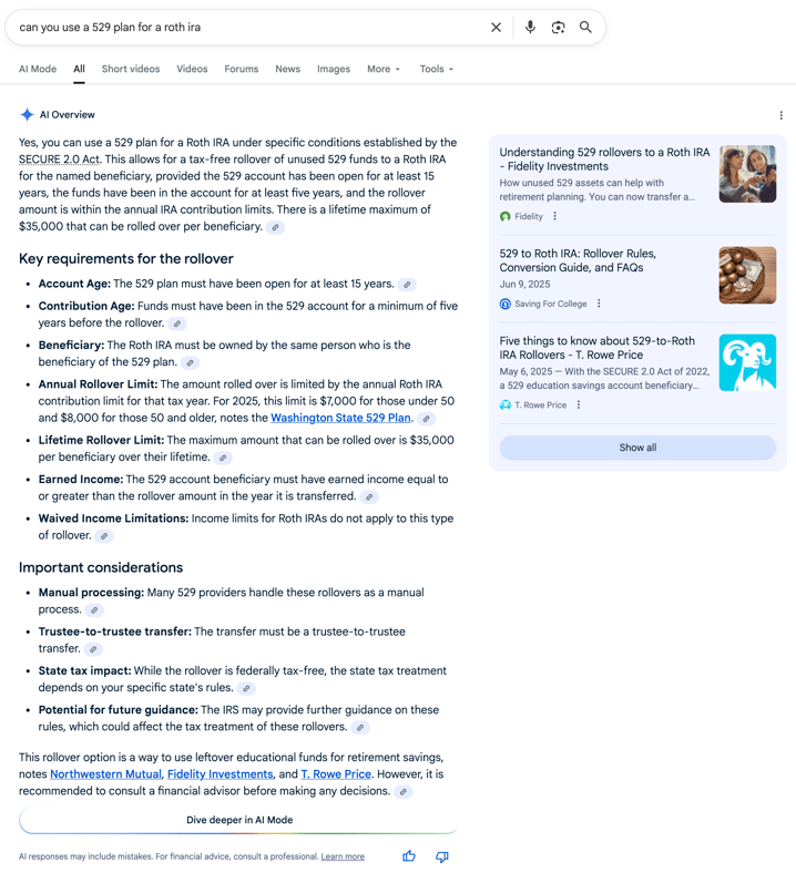 529 plan roth IRA 529 plan roth IRA | Screenshot by The College Investor