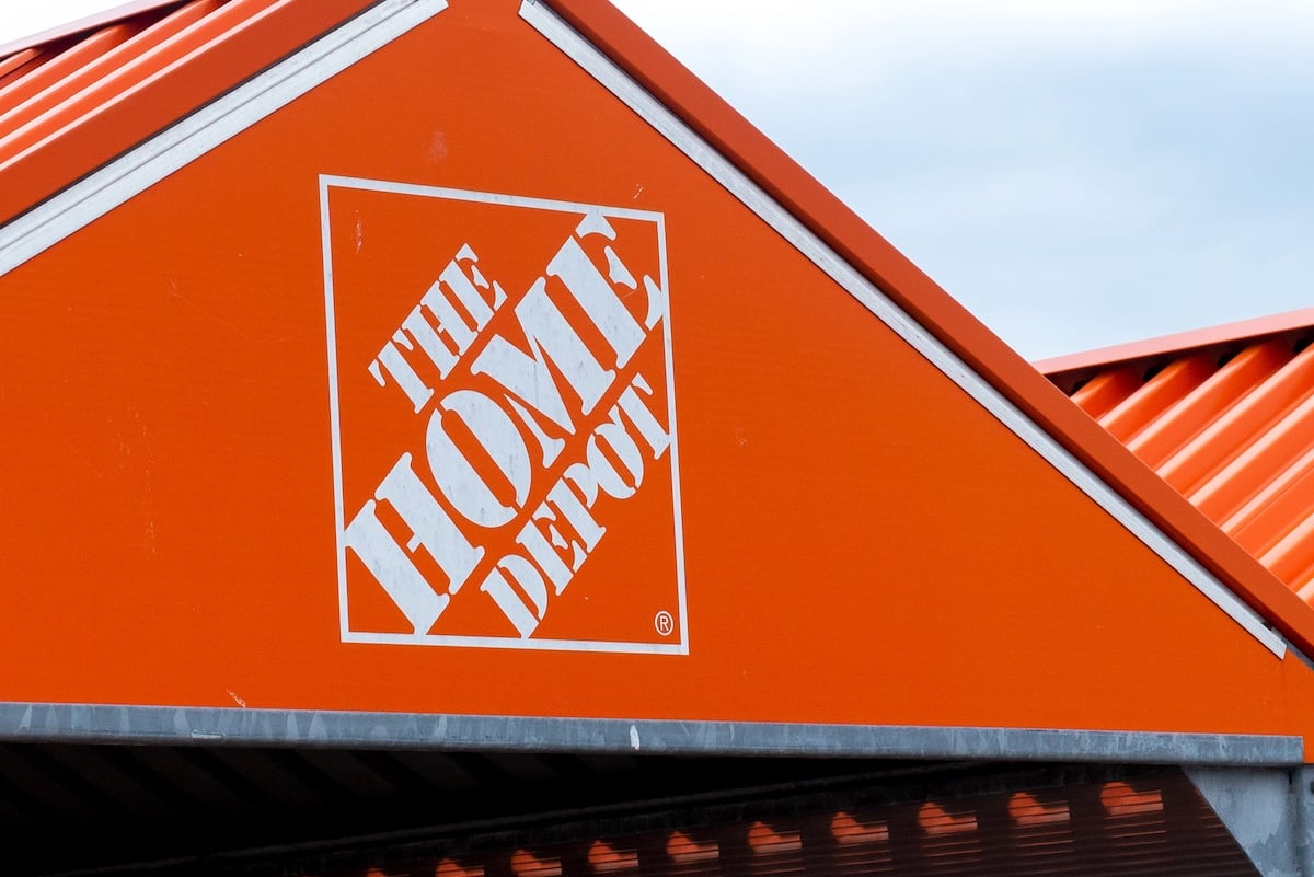 View at the sign of The Home Depot store.