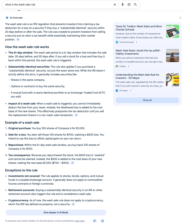Wash Sale Rule Wash Sale Rule | Screenshot by The College Investor