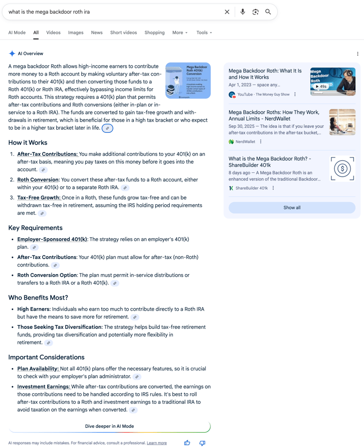 Mega Backdoor Roth IRA Mega Backdoor Roth IRA | Screenshot by The College Investor