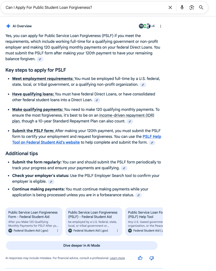 Apply For PSLF Apply For PSLF | Screenshot by The College Investor