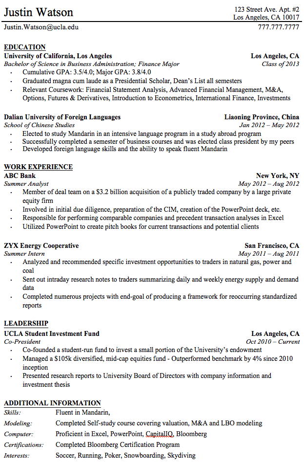 Additional coursework on resume what is related