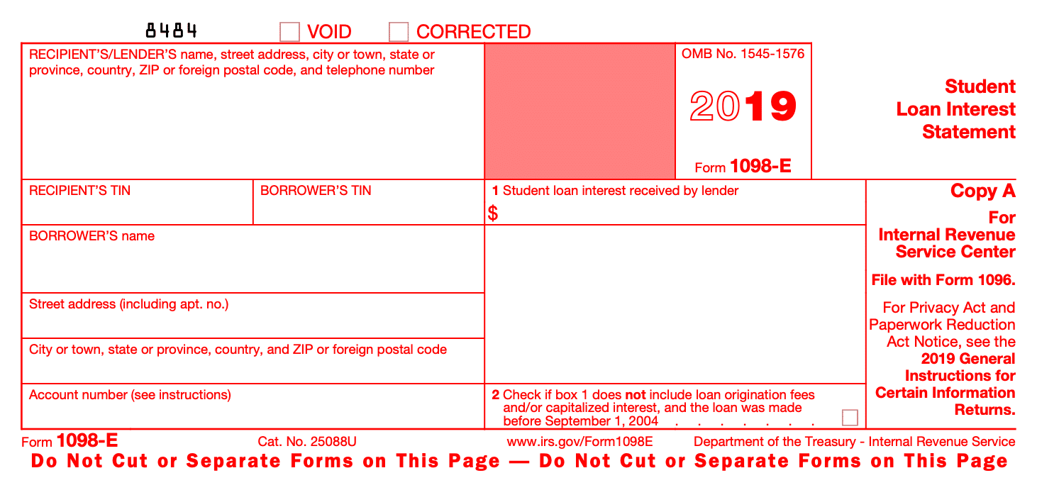 Form 1098-t. 550 recipient