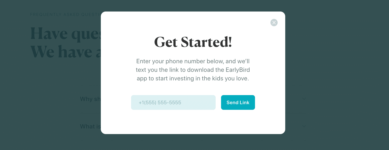 EarlyBird Review: Sign Up Progress with Text
