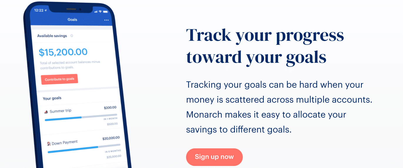 Monarch Money Review: Goal Tracking