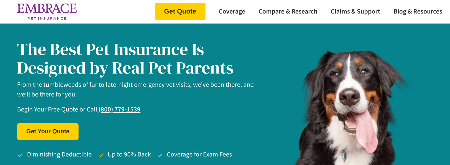Embrace pet insurance get your quote