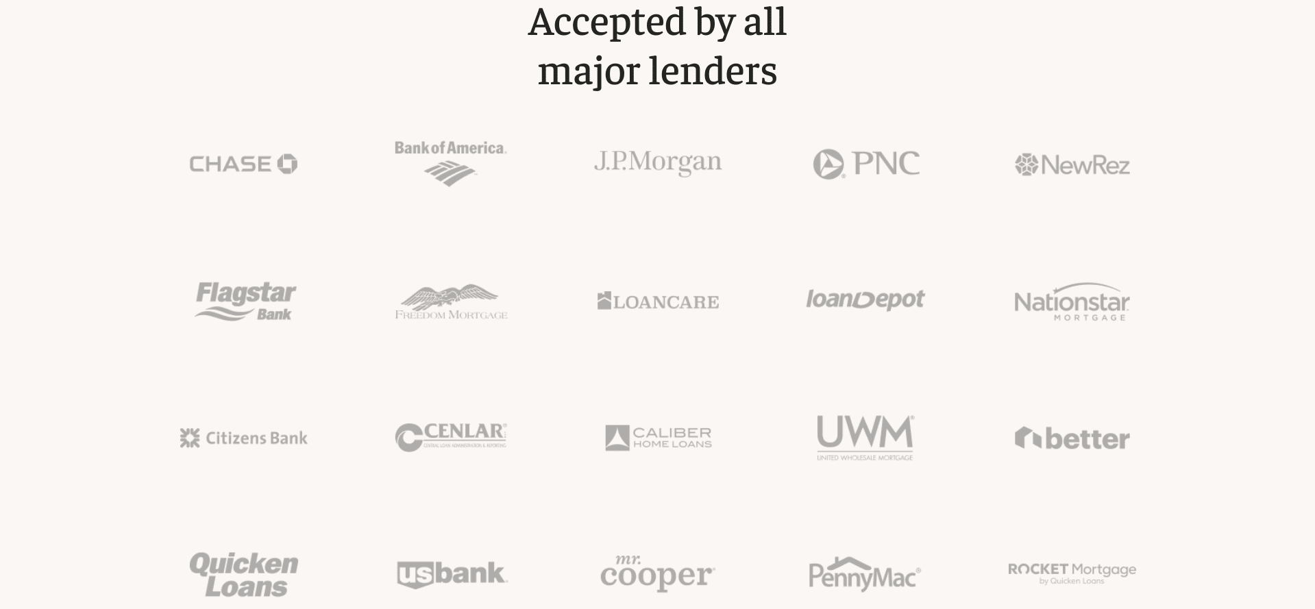 Screenshot of Steadily's list of lending partners