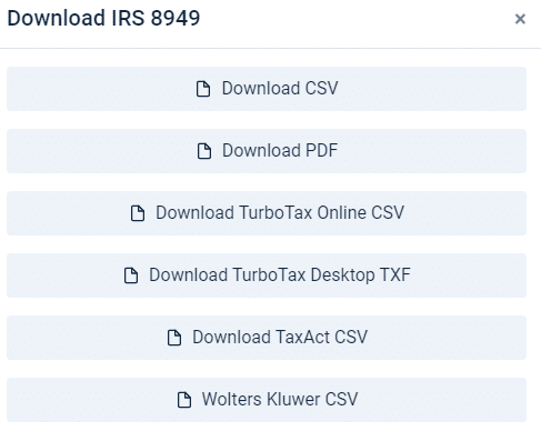 Screenshot Download the Specific TaxAct csv