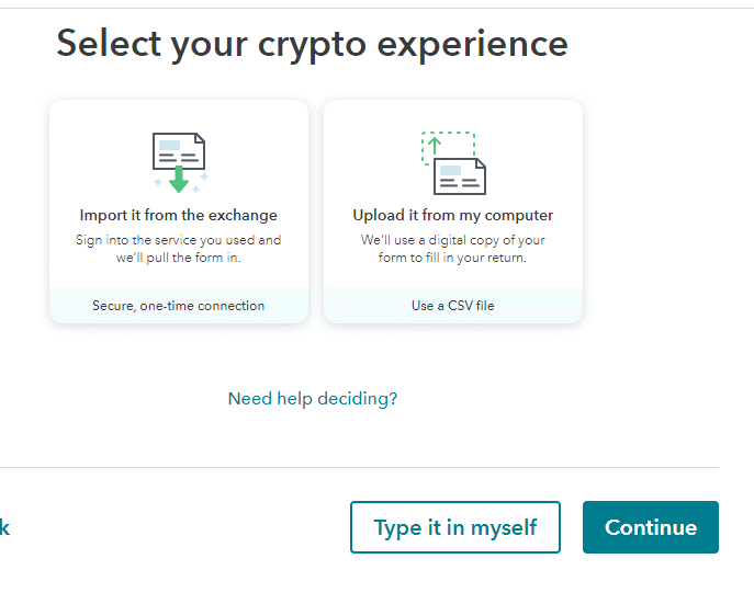 Screenshot Select Crypto Upload From My Computer