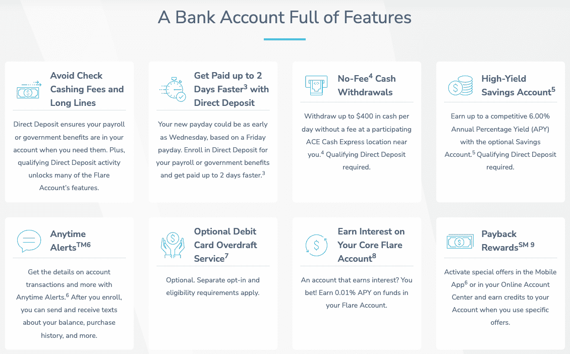 flare review: bank account features