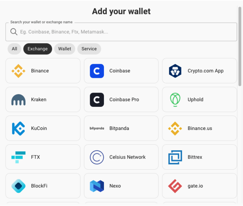 Accointing Review: supported wallets