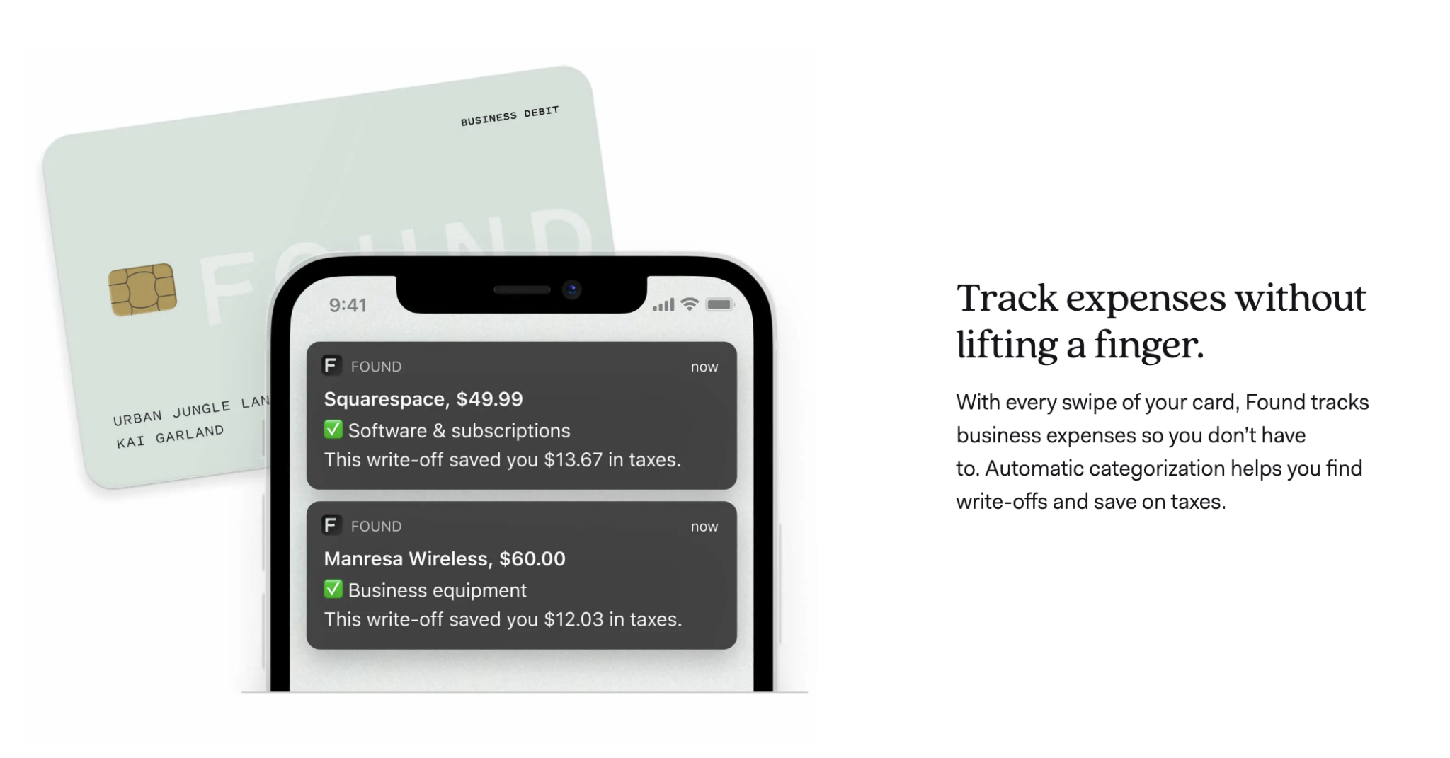 Found Business Bank Review: expense tracking
