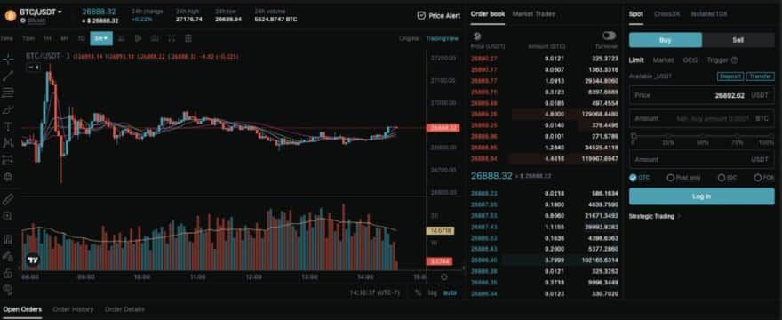 bitget spot trading screenshot