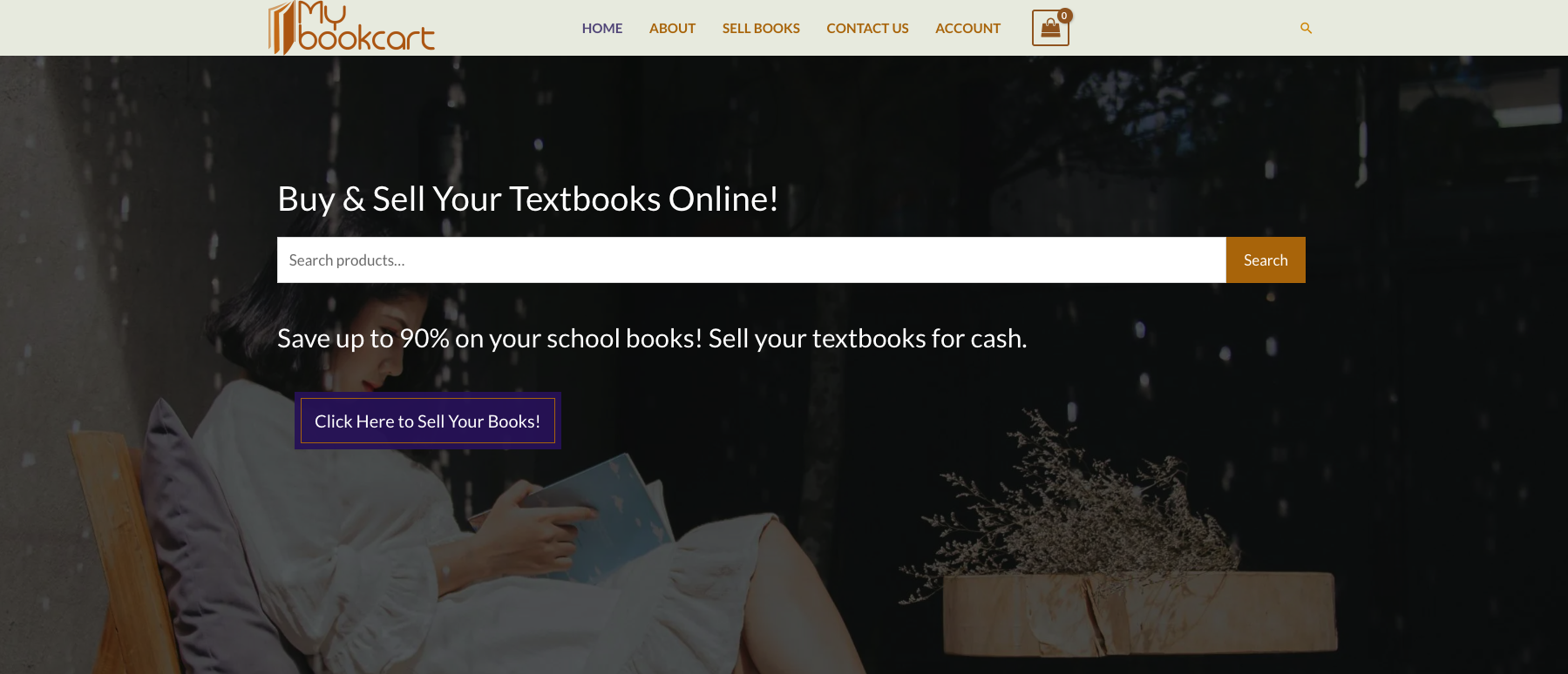screenshot of mybookcart homepage