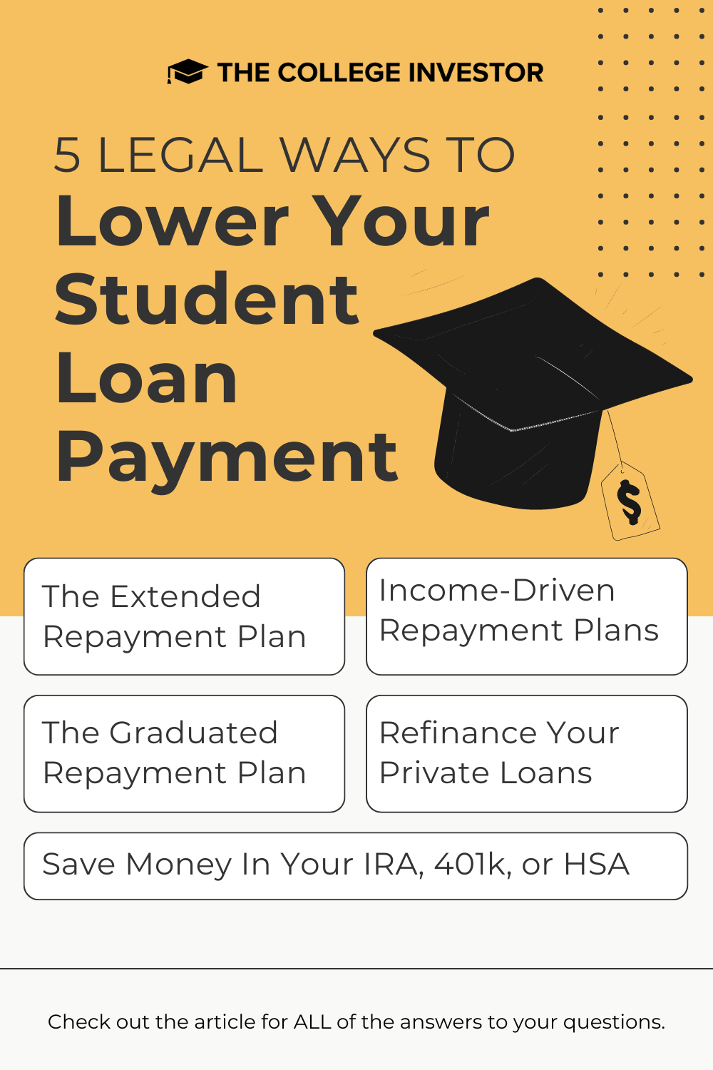 5 Legal Ways To Lower Your Student Loan Payment Pinterest