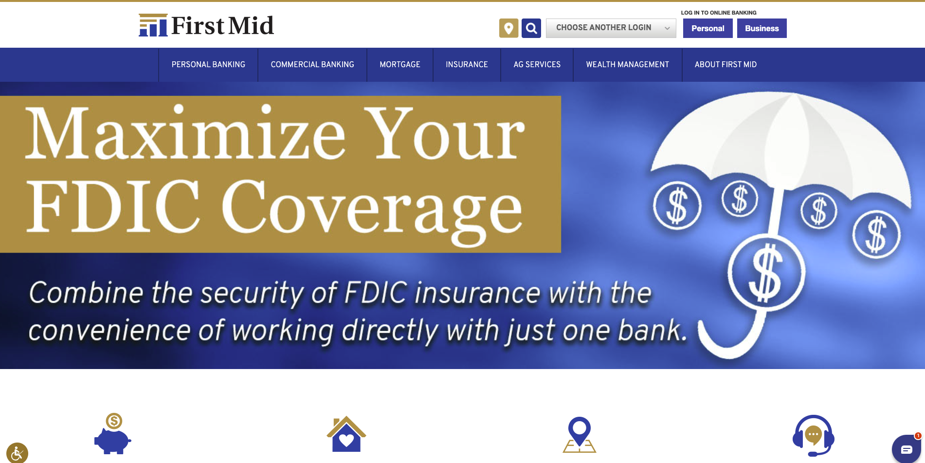 First Mid Bank and Trust homepage