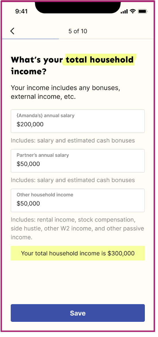 screenshot of playbook income sources used