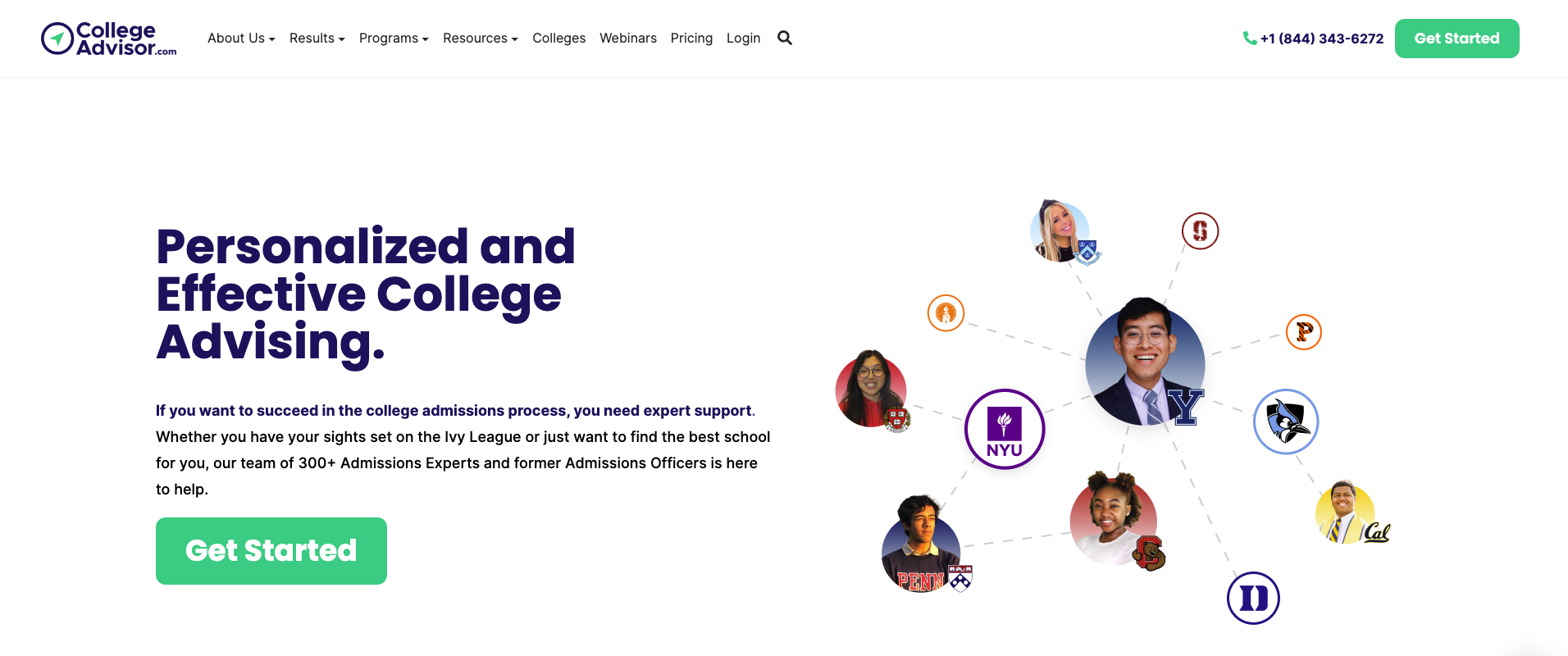 CollegeAdvisor homepage