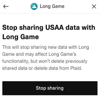 Plaid Portal Stop Sharing Data
