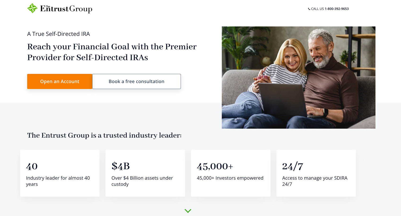 screenshot of the entrust group homepage
