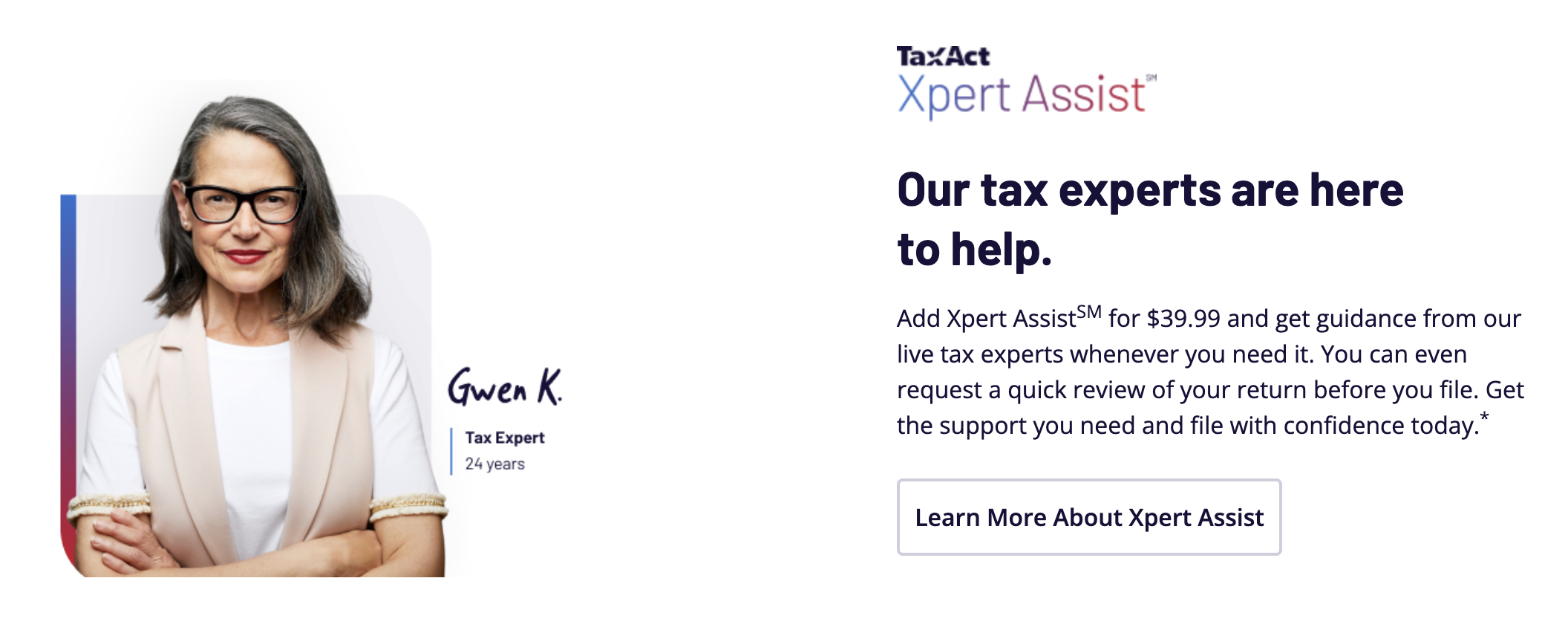Screenshot of TaxAct Xpert Assist