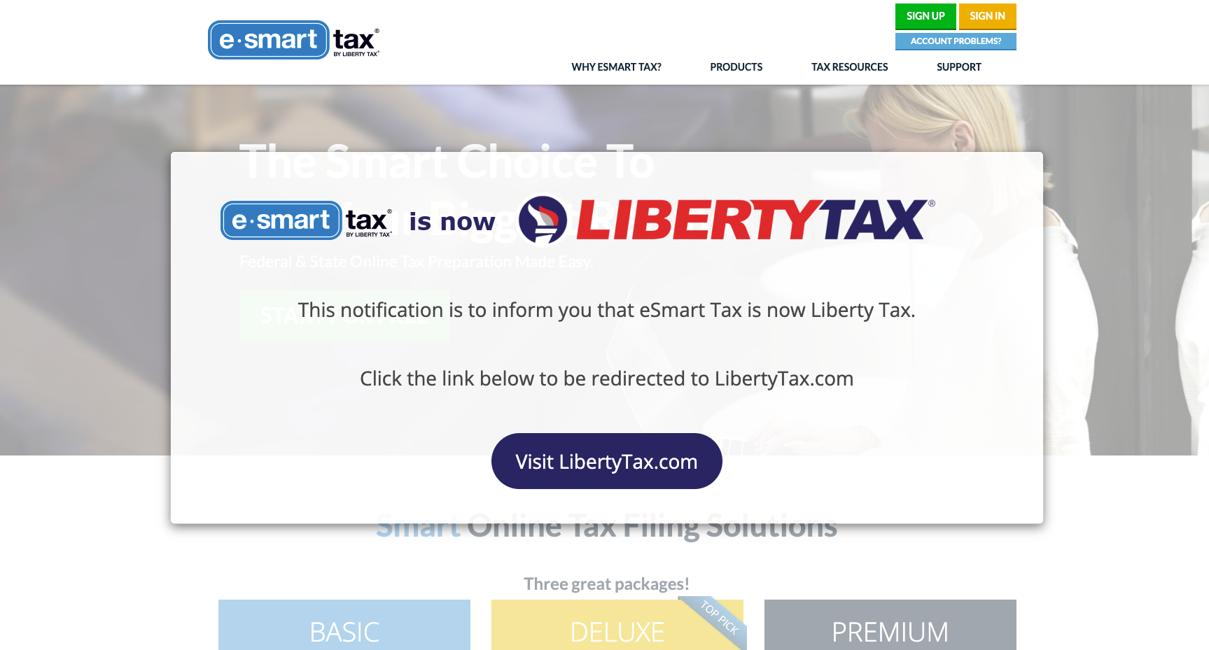 eSmart Tax homepage 2024