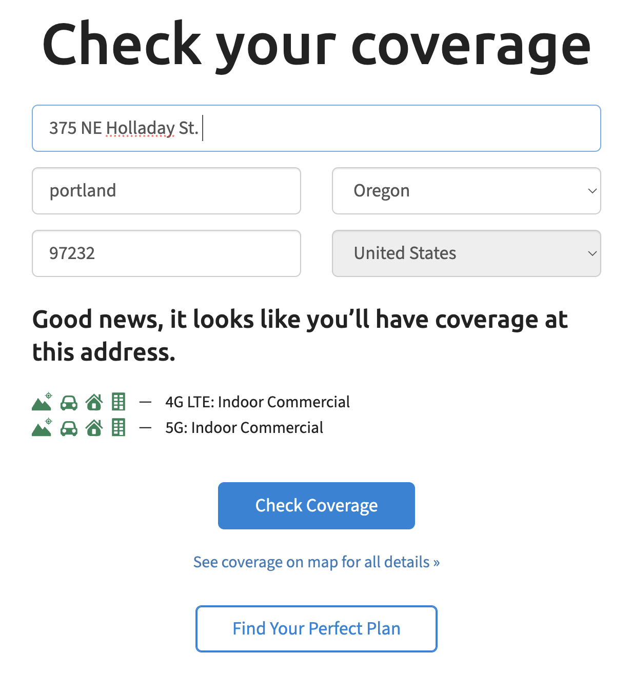 tello coverage check screenshot