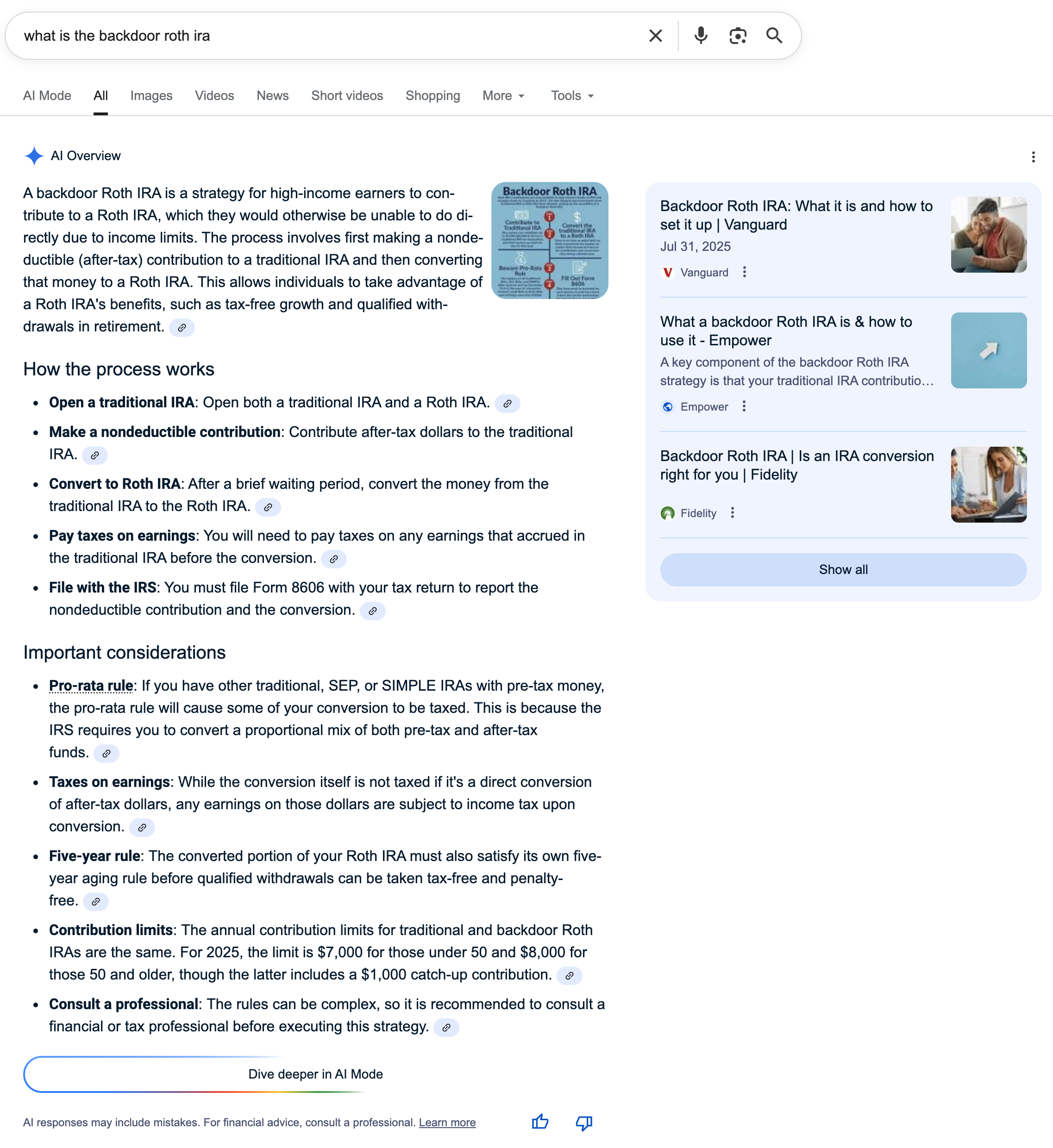 Backdoor Roth IRA | Screenshot by The College Investor