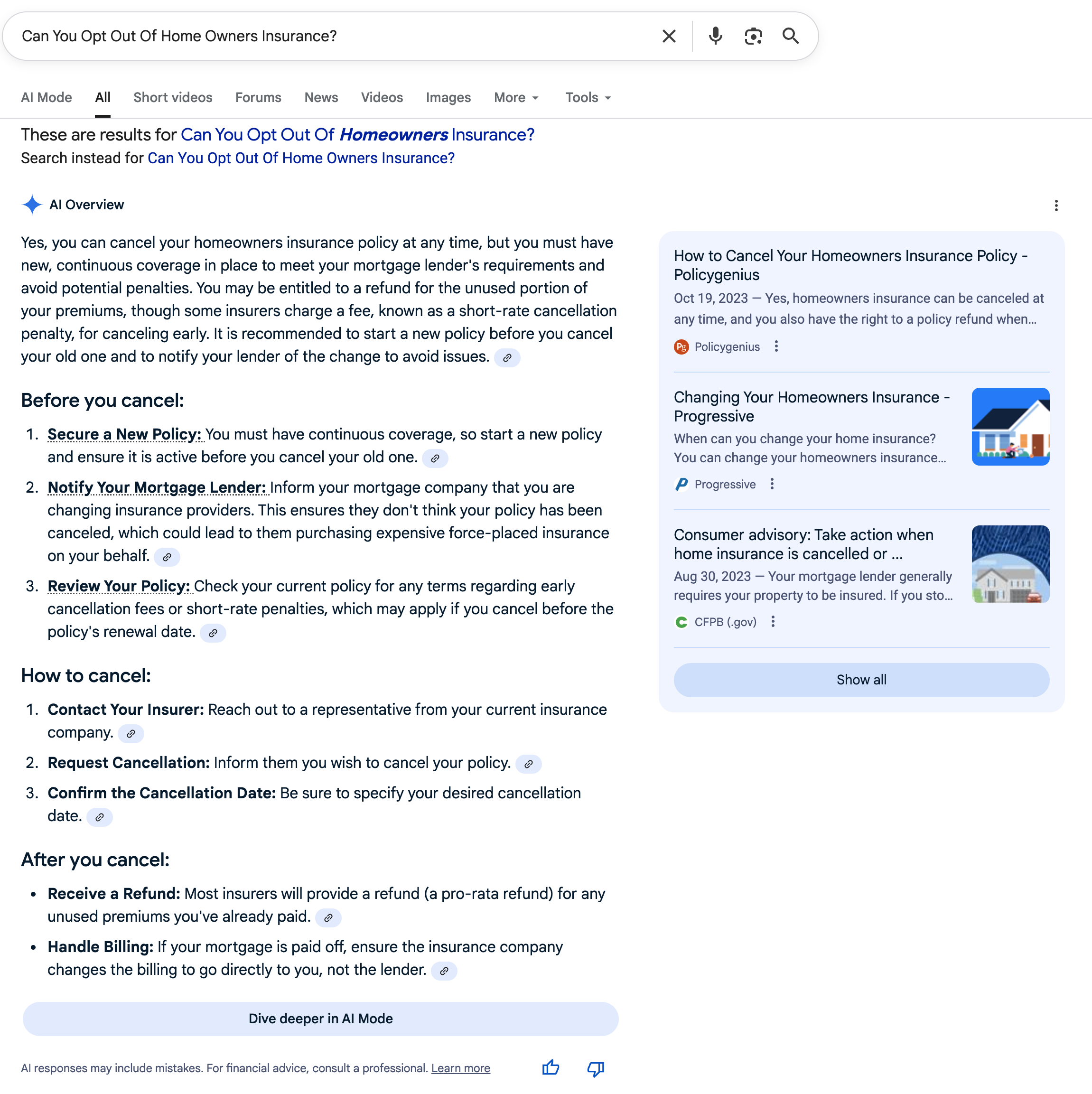 Can Homeowners Insurance Be Cancelled | Screenshot by The College Investor