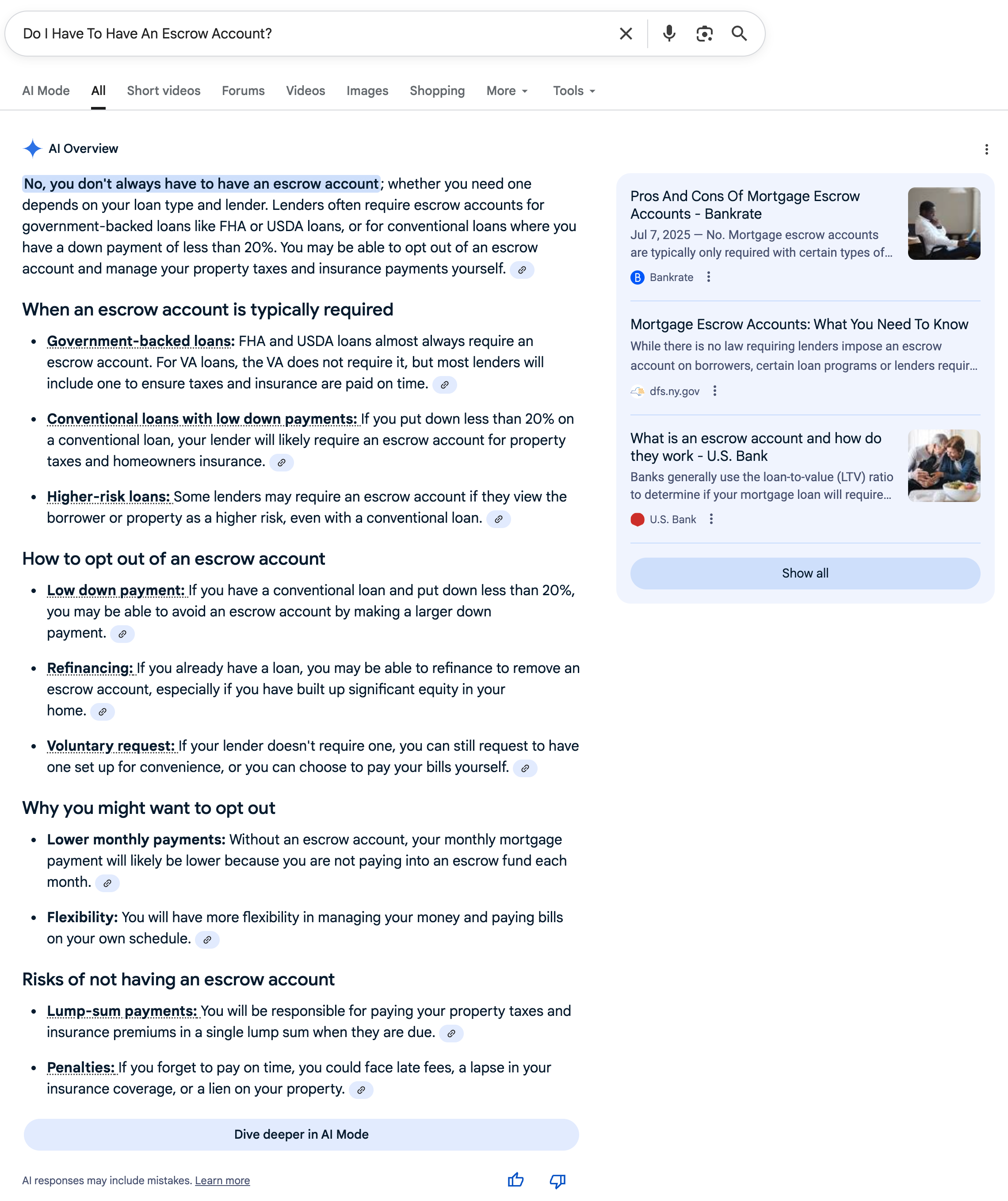 Escrow Account | Screenshot by The College Investor