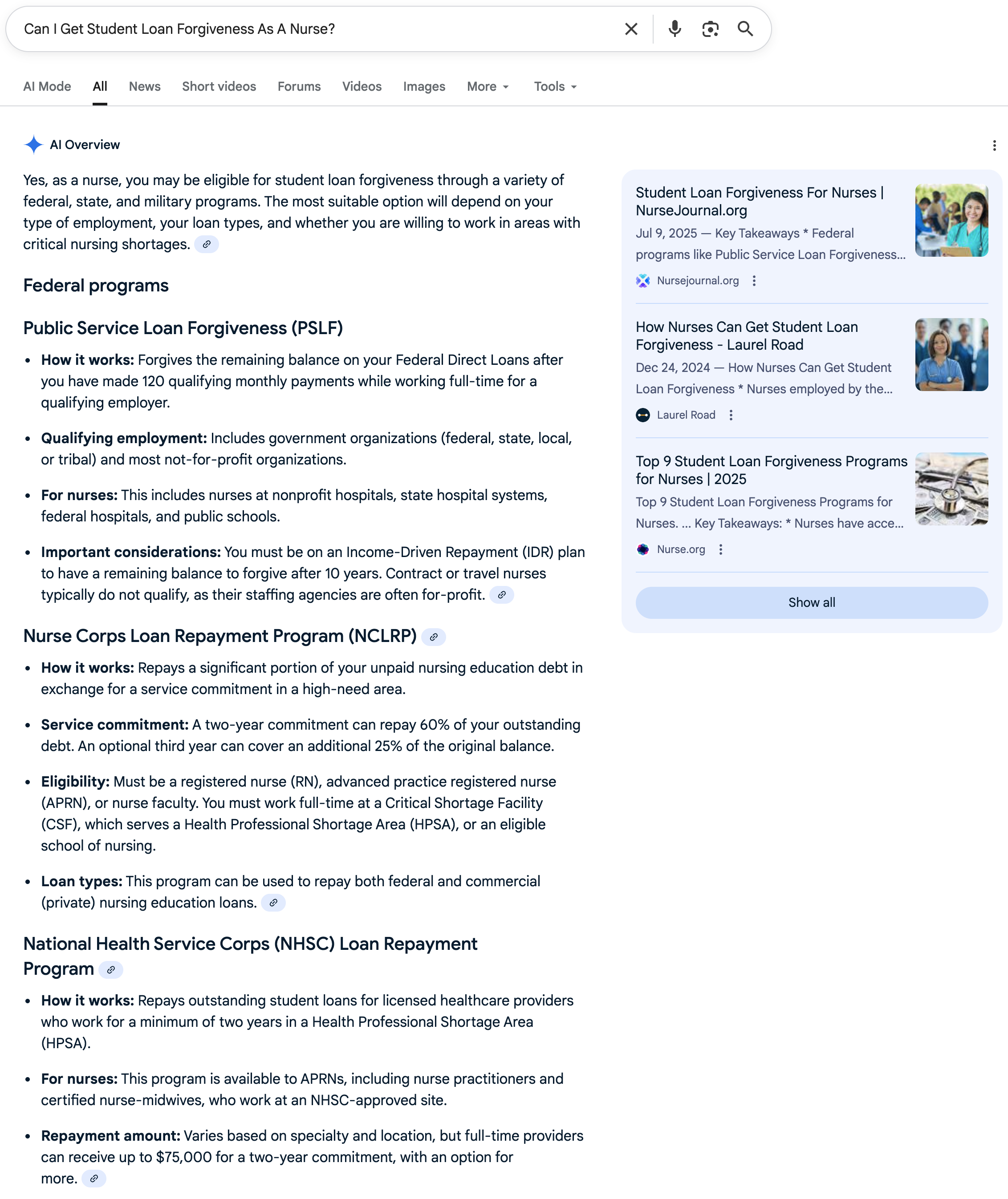 Loan Forgiveness As A Nurse | Screenshot by The College Investor