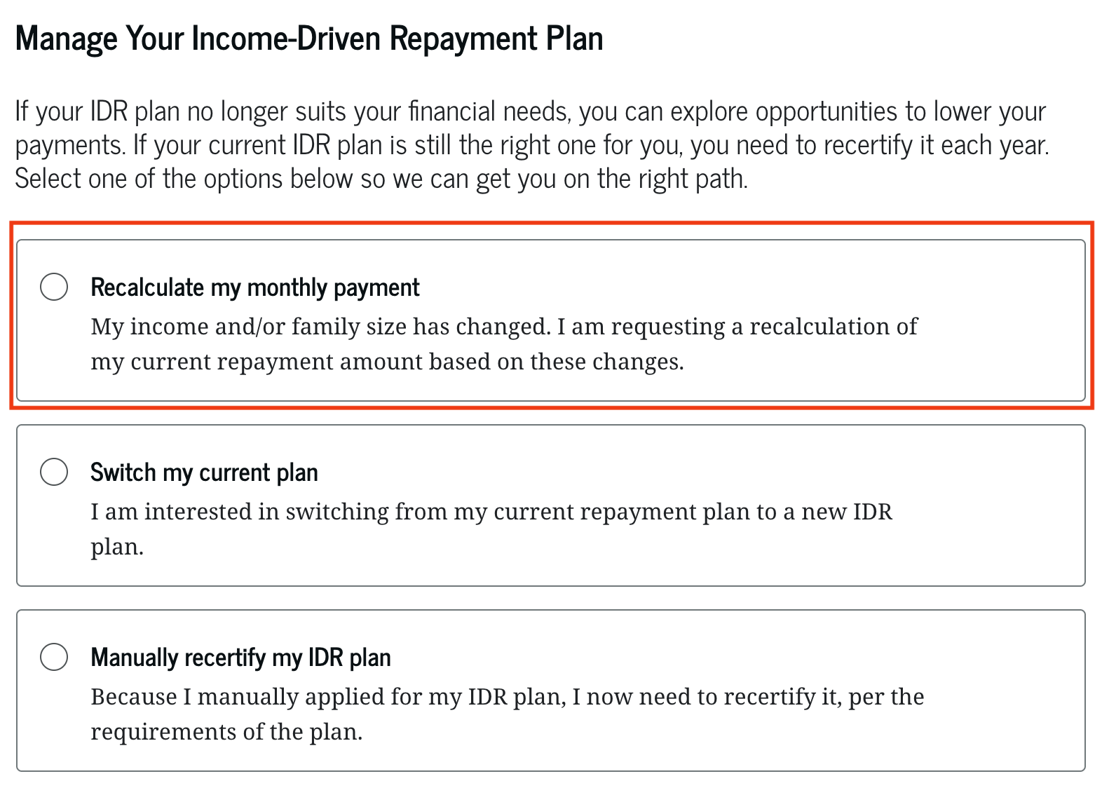 Manage Your Income-Driven Repayment Plan | Source: StudentAid
