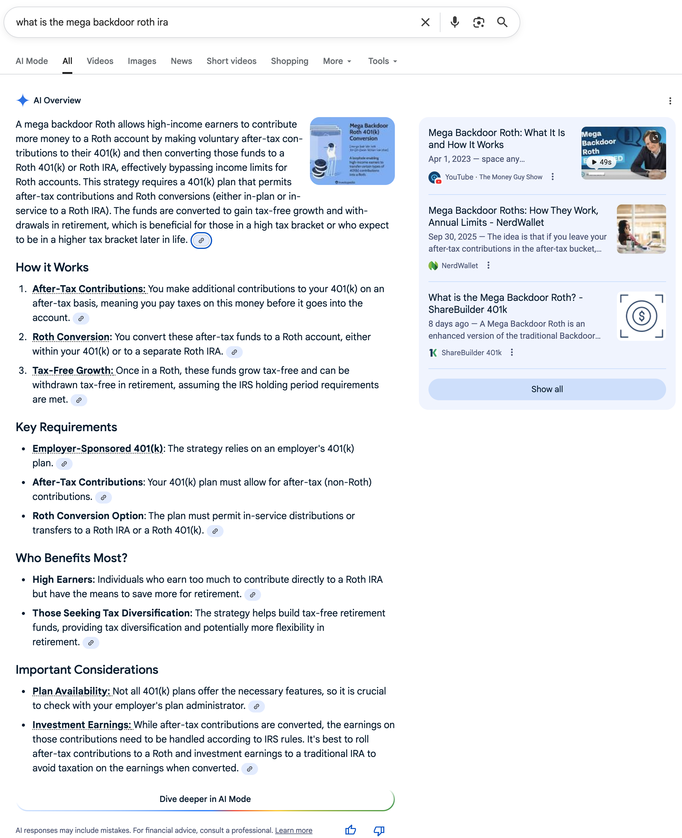 Mega Backdoor Roth IRA | Screenshot by The College Investor