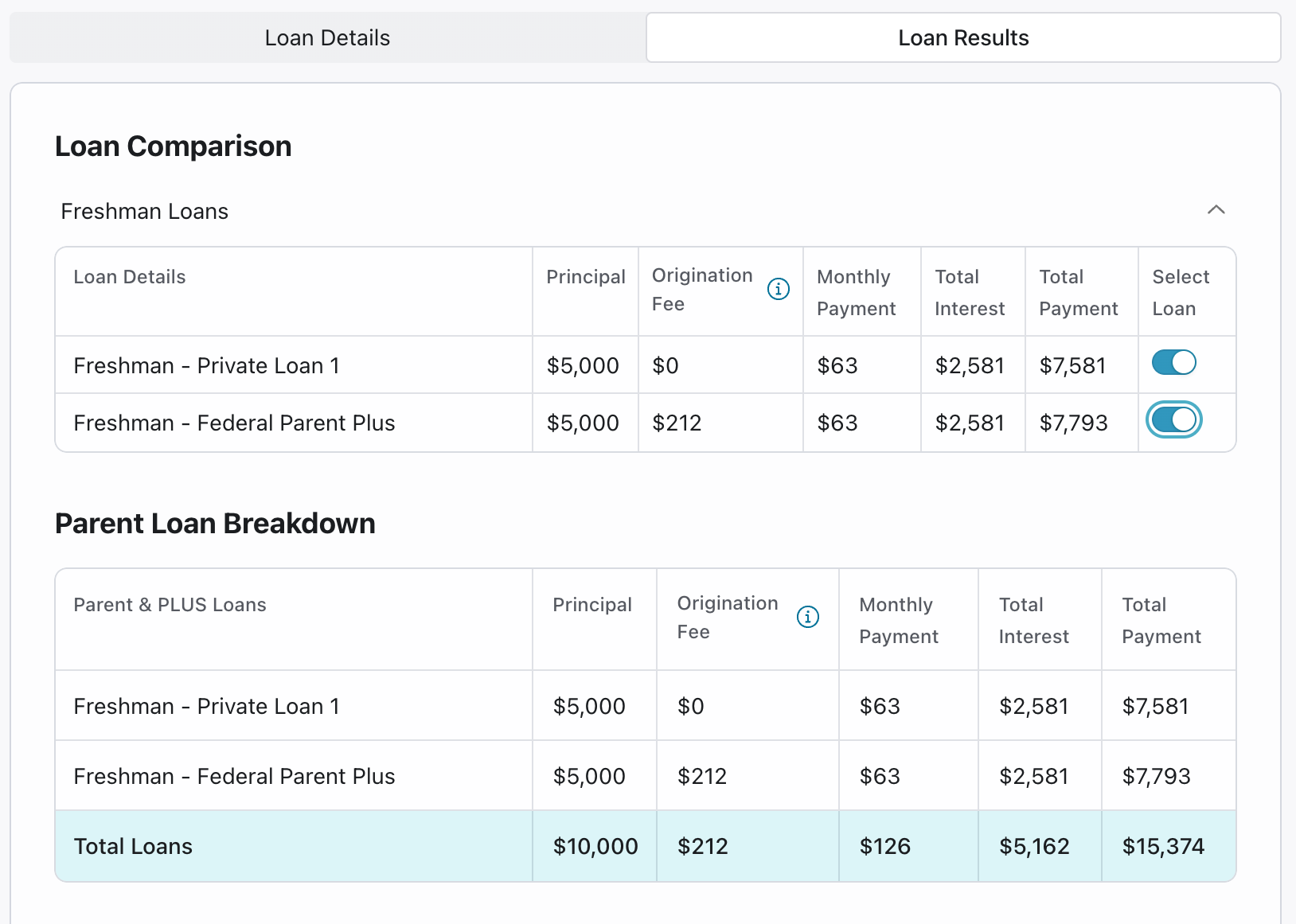 Parent and Private Loan Details On How Much Debt Can I Afford Calculator