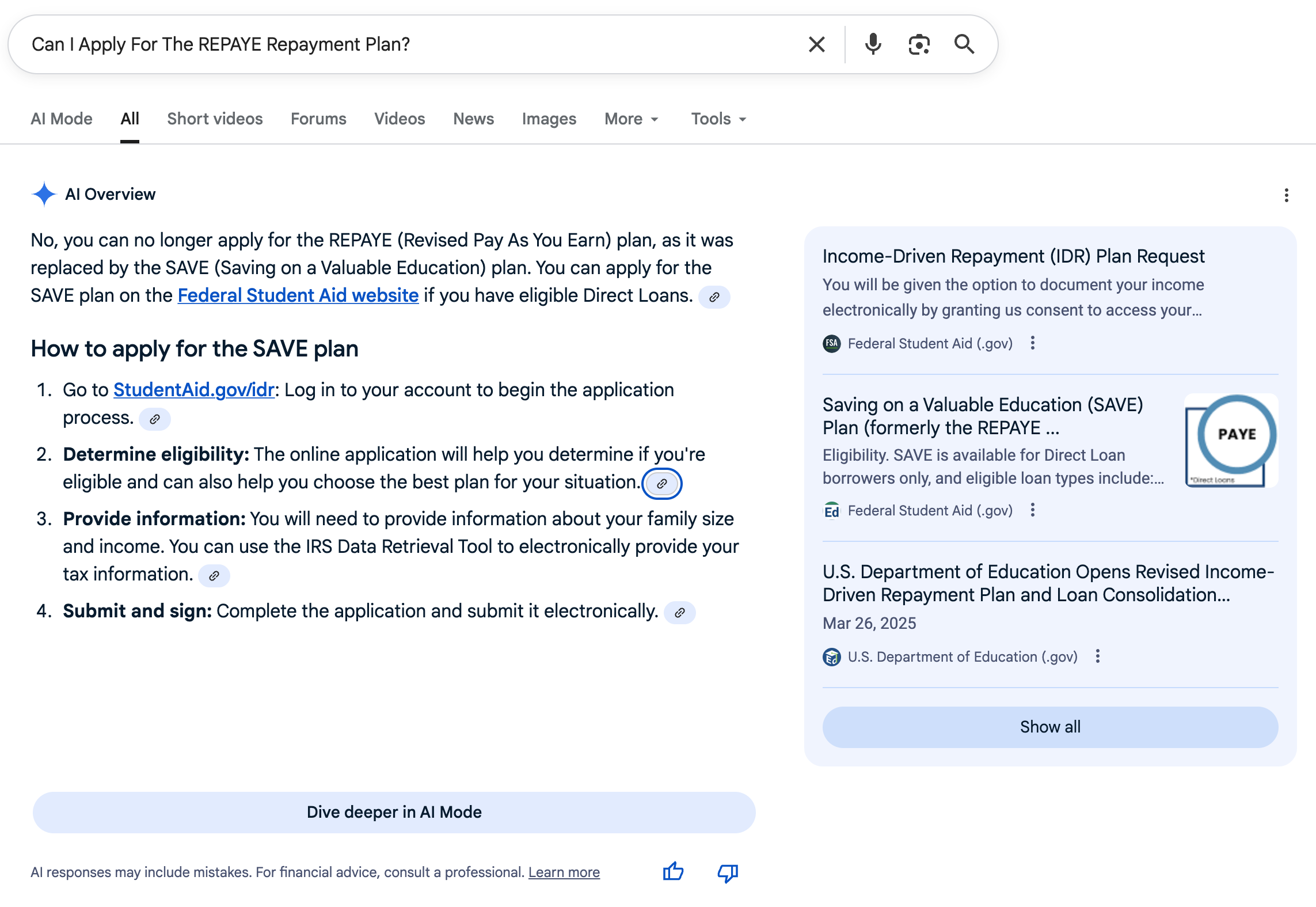 REPAYE | Screenshot by The College Investor