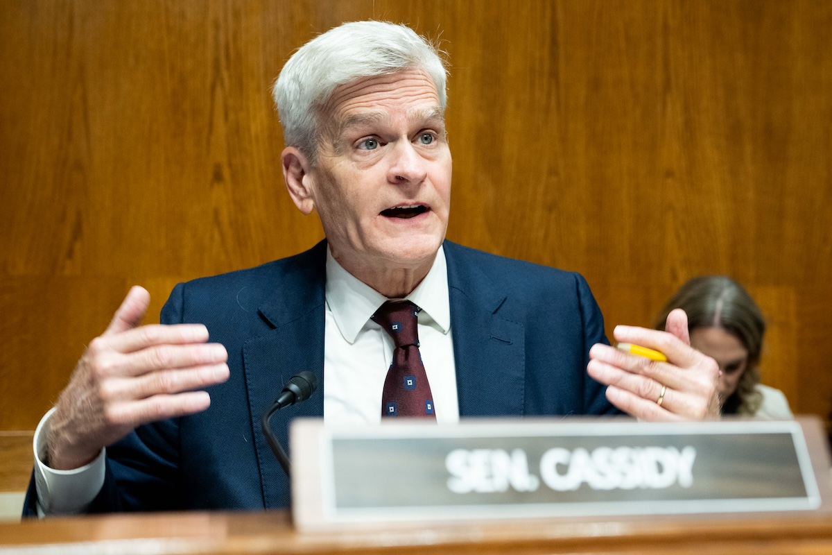 U.S. Senator Bill Cassidy (R-LA) speaking at a Senate Health, Education, Labor, and Pensions Committee hearing at the U.S. Capitol in Washington, DC. (Photo by Michael Brochstein/Sipa USA)