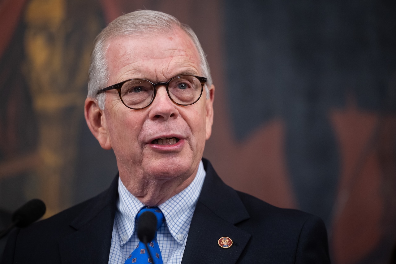 House Education and Workforce Committee Chair Tim Walberg (R-Mich.) speaks during a press conference on the 35th day of a government shutdown, Nov. 4, 2025. (Francis Chung/POLITICO via AP Images)