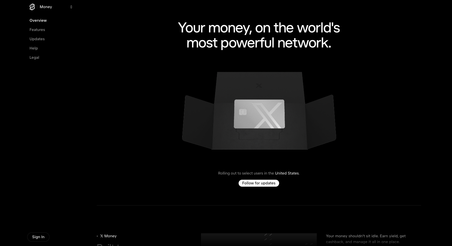 X Money homepage X Money homepage