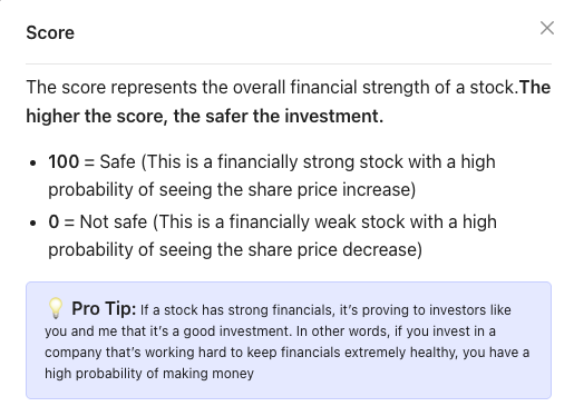 Tyker Rating screenshot Tykr stock rating screenshot