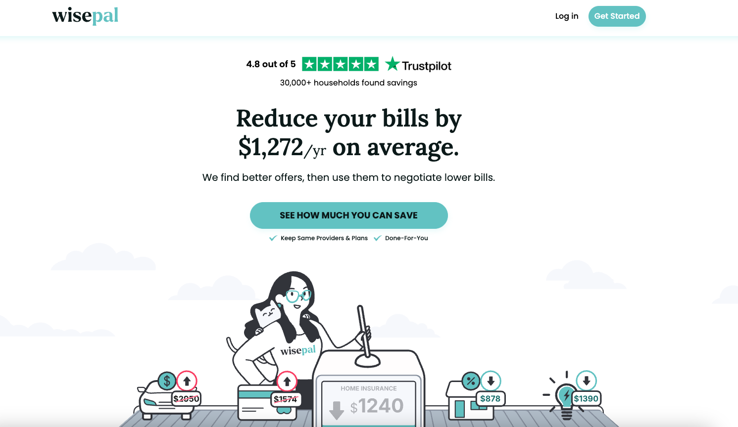 Wisepal homepage screenshot