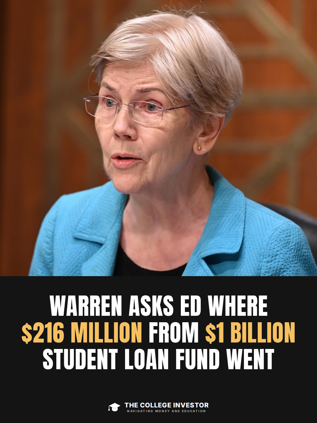 Elizabeth Warren asks where ED spend $216M from Student Loan Fund