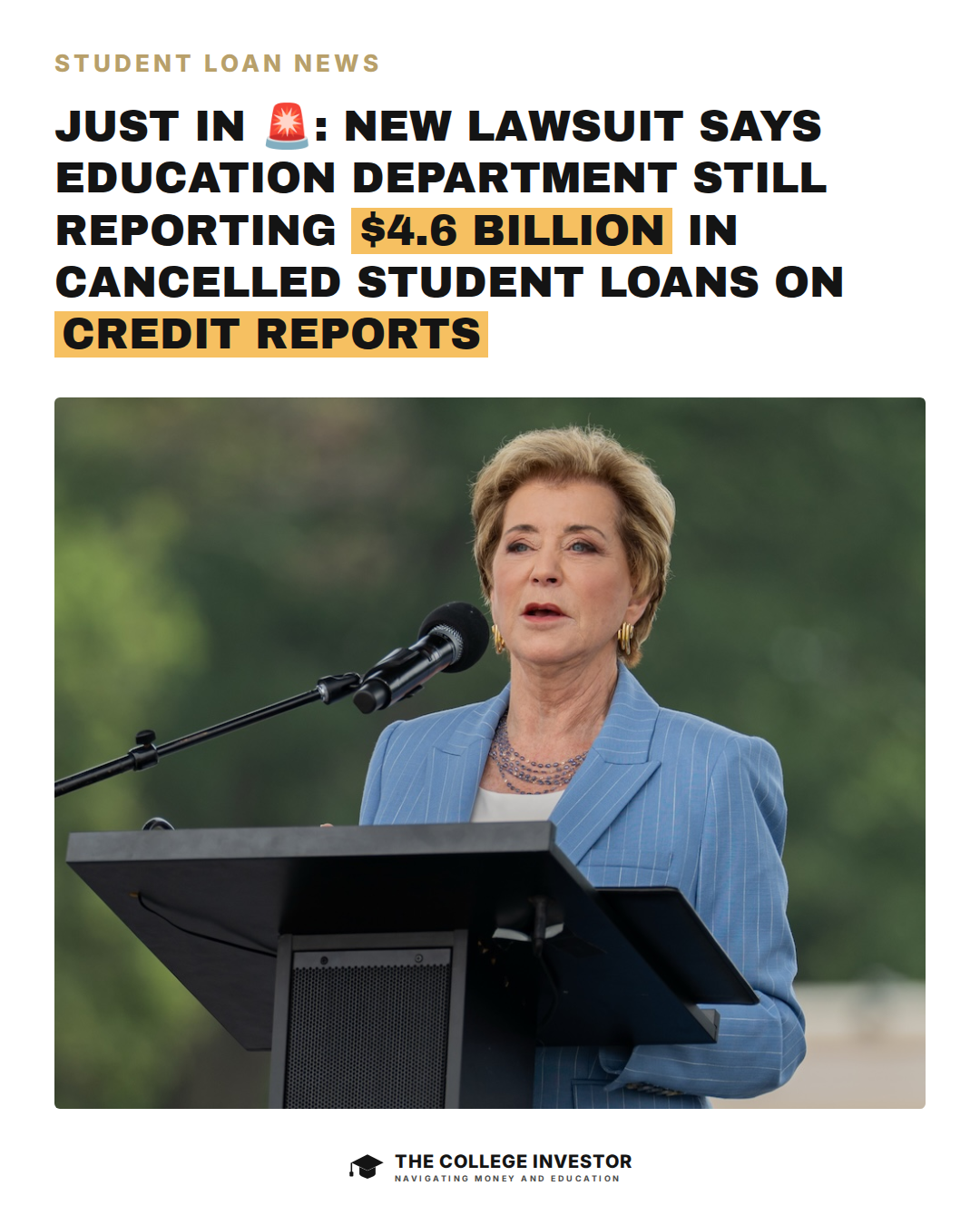 New Lawsuit Says Education Department Still Reporting $4.6 Billion In Cancelled Student Loans On Credit Reports