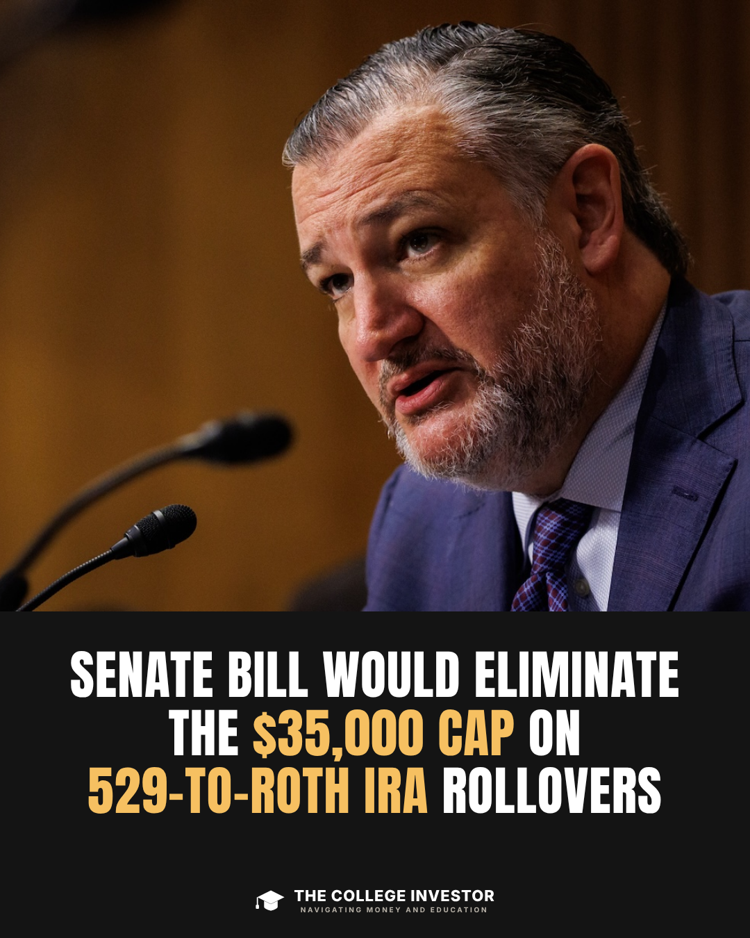 Senate bill to remove the 529-to-Roth IRA rollover cap